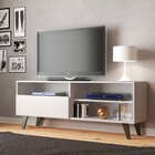 Rack Para Tv Att 55 Polegadas 3 Nichos 1 Porta Detroit Branco