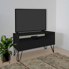 Rack Para Tv Bancada Com Nicho E Gaveta Pés Hairpin Legs Esti