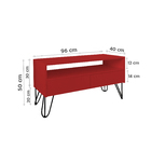 Rack Para Tv Bancada Com Nicho E Gaveta Pés Hairpin Legs Esti
