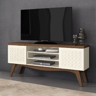 Rack Para Tv Bancada Rain Off White Canela