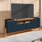 Rack Para Tv Belly Azul Cobalto Cedro