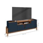 Rack Para Tv Belly Azul Cobalto Cedro