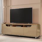 Rack Para Tv Brugge Com Rodízios Champagne Cedro