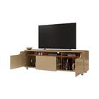 Rack Para Tv Brugge Com Rodízios Champagne Cedro