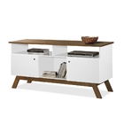 Rack Para Tv Cali Branco E Madeira