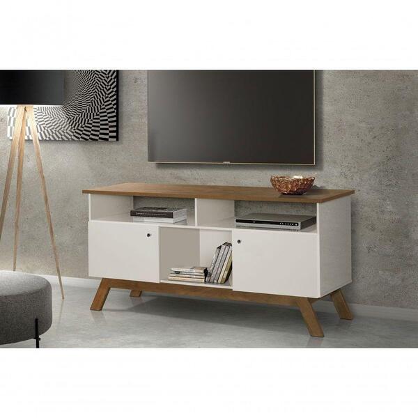 Rack Para Tv Cali Off White E Madeira