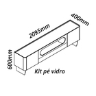 Rack Para Tv Com Led Nobre 210 Pés Em Vidro Off White Natural