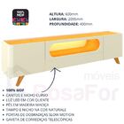 Rack Para Tv Com Led Nobre 210 Pés Madeira Off White Naturale