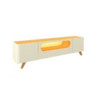 Rack Para Tv Com Led Nobre 210 Pés Madeira Off White Naturale