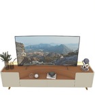 Rack Para Tv Com Led Pés Madeira Infinity 230 Off White Terra