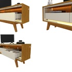 Rack Para Tv Com Led Requinte 172 Naturale Off White - Gelius