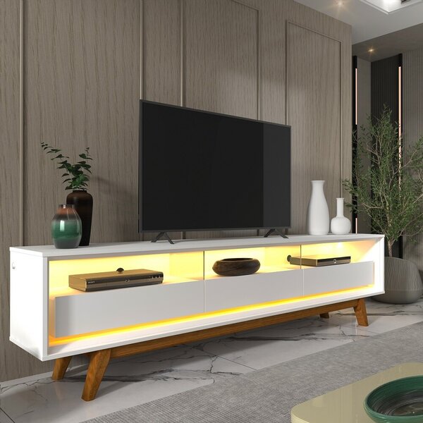 Rack Para Tv Com Led Requinte 212 Branco - Gelius