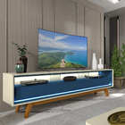 Rack Para Tv Com Led Requinte 212 Off White Azul Royal - Geli