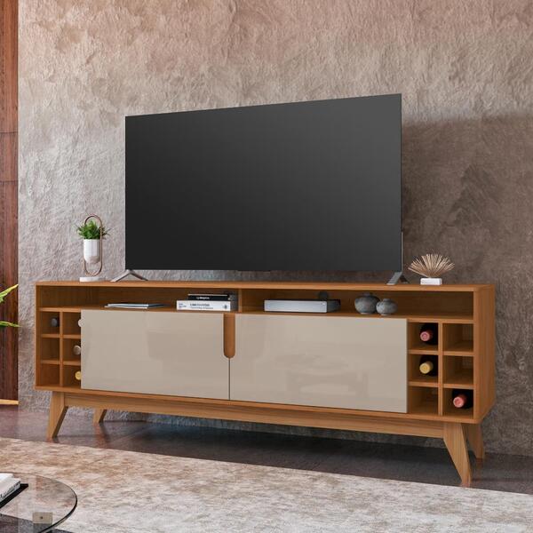 Rack Para Tv Com Mini Adega Italian 160 Cedro Off White