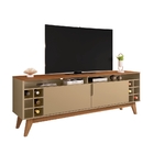 Rack Para Tv Com Mini Adega Italian 1.6 Champagne/cedro