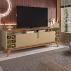 Rack Para Tv Com Mini Adega Italian 1.6 Champagne/cedro