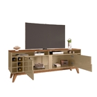 Rack Para Tv Com Mini Adega Italian 1.6 Champagne/cedro