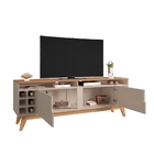 Rack Para Tv Com Mini Adega Italian 1.6 Off White/noce