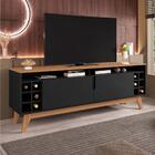 Rack Para Tv Com Mini Adega Italian 1.6 Preto/noce