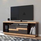 Rack Para Tv Com Nichos Castro Titânio Carvalho