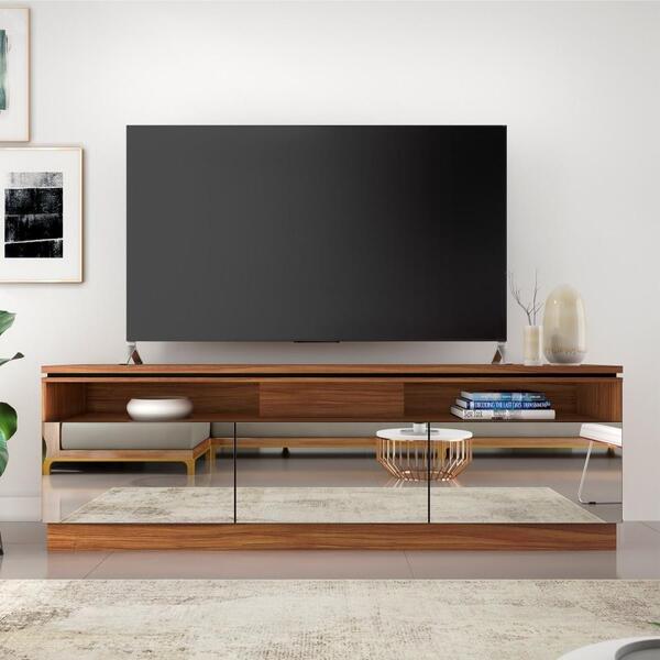 Rack Para Tv Com Nichos Prentice Noce Preto