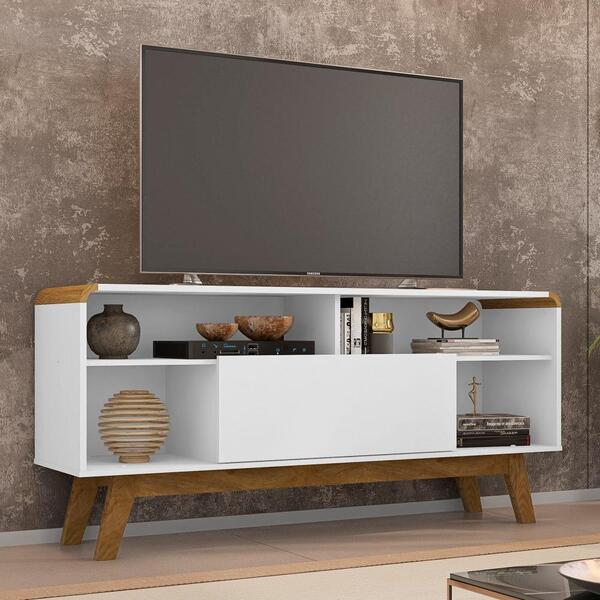 Rack Para Tv Com Nichos Zuleide Branco