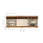 Rack Para Tv Com Porta Frisada Finley Carvalho Creme