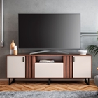 Rack Para Tv Com Portas Benjamin Nogueira Off White