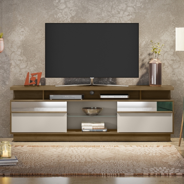 Rack Para Tv Com Prateleira Brian Avelã Off White