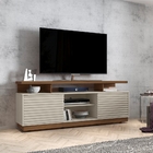 Rack Para Tv Com Ripas Giland Off White Nogueira