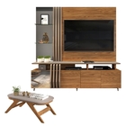 Rack Para Tv Com Rodízios E Mesa De Centro Pietra Carvalho Am