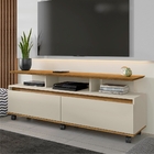 Rack Para Tv Com Rodízios Evan Off White Cinamomo