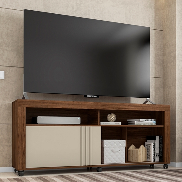 Rack Para Tv Com Rodízios Hewale Havana E Off White