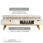 Rack Para Tv Dakar Ii 2 Gavetas Em Mdf/madeira Maciça Branco