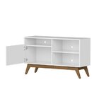 Rack Para Tv De Até 42 Polegadas Pés Em Madeira Maciça Fênix