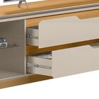 Rack Para Tv De Até 75 Polegadas 2 Gavetas Pés Madeira Maciça