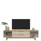 Rack Para Tv De Até 75 Polegadas 2 Gavetas Pés Madeira Maciça