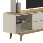 Rack Para Tv De Até 75 Polegadas 2 Gavetas Pés Madeira Maciça