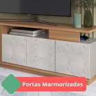 Rack Para Tv De Até 80 Polegadas Com Detalhe Ripado E 3 Porta