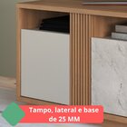 Rack Para Tv De Até 80 Polegadas Com Detalhe Ripado E 3 Porta