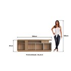 Rack Para Tv De Até 80 Polegadas Com Detalhe Ripado E 3 Porta