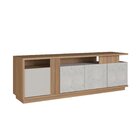 Rack Para Tv De Até 80 Polegadas Com Detalhe Ripado E 3 Porta