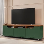 Rack Para Tv Dortmund 1.6 Com Rodízios Verde Oliva Cobalto