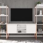 Rack Para Tv E Estante Estilo Industrial Moderno Branco Cobre