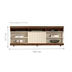 Rack Para Tv Erin Com Porta Deslizantes E Frisos Caiena Creme