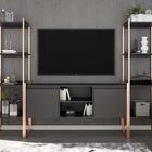 Rack Para Tv Estilo Industrial Com Estante Preto Cobre