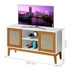 Rack Para Tv Franklin 2 Portas Palha Sintética Branco Madeira