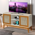 Rack Para Tv Franklin 2 Portas Palha Sintética Off White Made
