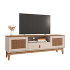 Rack Para Tv Georgia Off White Noce Detalhe Em 3d