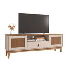 Rack Para Tv Havertz Com Pintura Efeito Palha Off White/noce